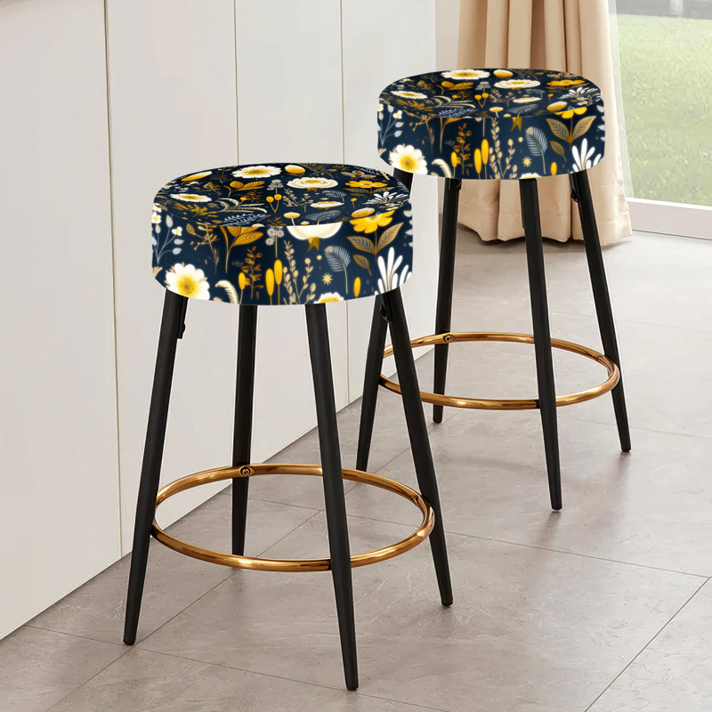 Deason - Ensemble de 2 tabourets floraux