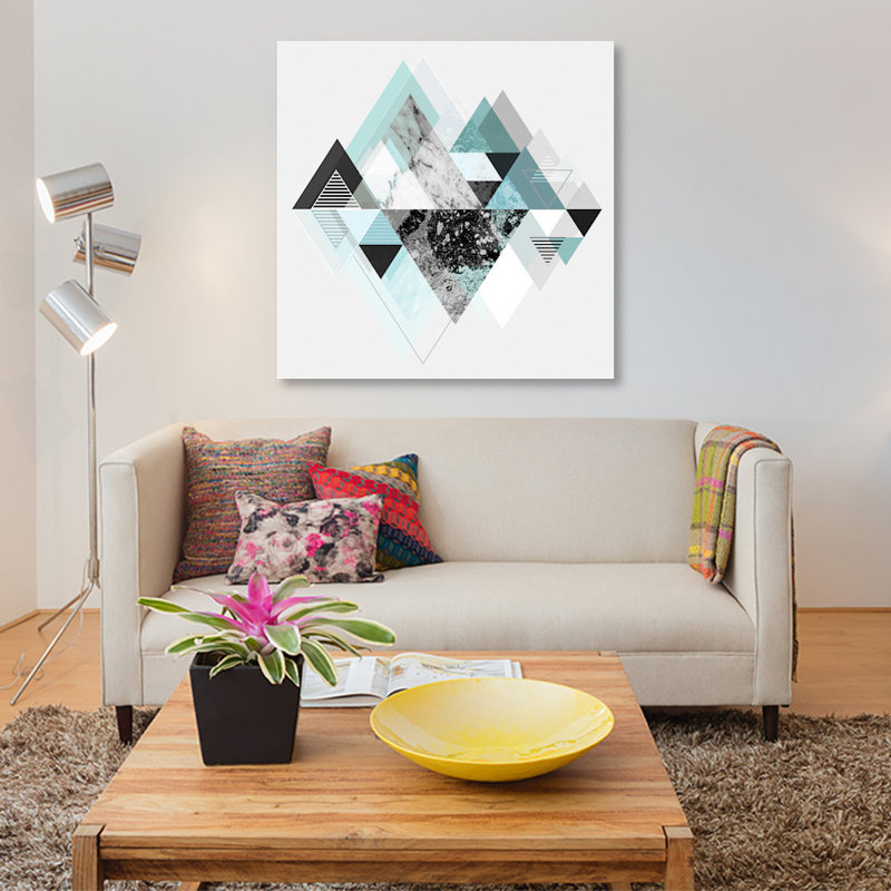 «Graphic CX in Turquoise», impression sur toile, H 37 po x l 37 po x P 1,5 po