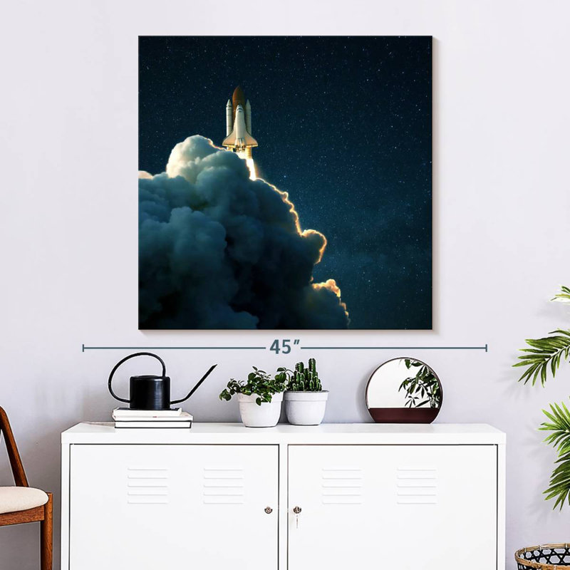 Oberle Starry Space Shuttle Launch, 33" H x 33" W
