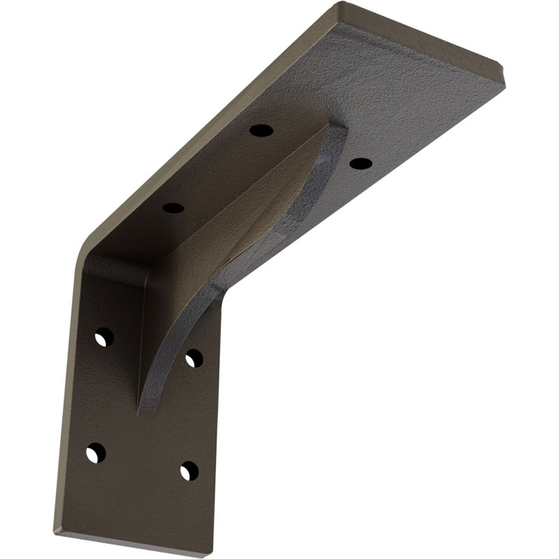 2"W x 6"D x 3 3/4"H Embrey Steel Bracket, Hammered Dark Bronze, 3.75" H x 2" W x 6" D, Hammered Dark Bronze