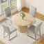 Ensemble de chaises de salle à manger rembourrées en polyuréthane avec table à colonnes romaine ronde, rangement inclus, convient aux restaurants / cafés-1782632