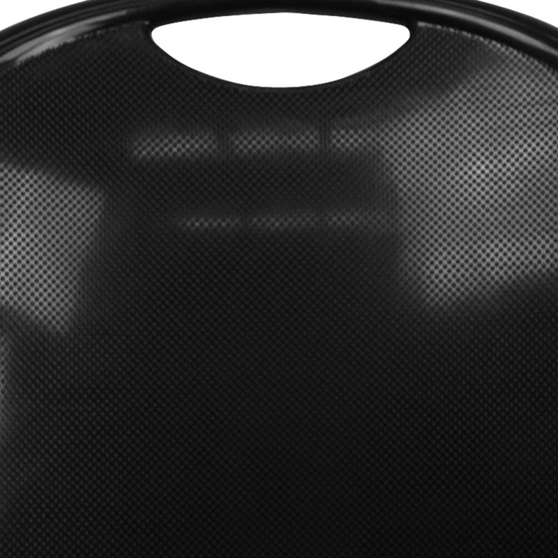 Black Powder-Coated Metal Armless Stackable Chair