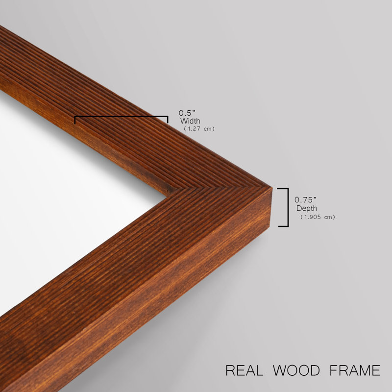 WM MORRIS Series DCCCXXII-Premium Framed Print -Ready to Hang - No Nails Required - No Nails Required, 29" H  x 46" W, Walnut