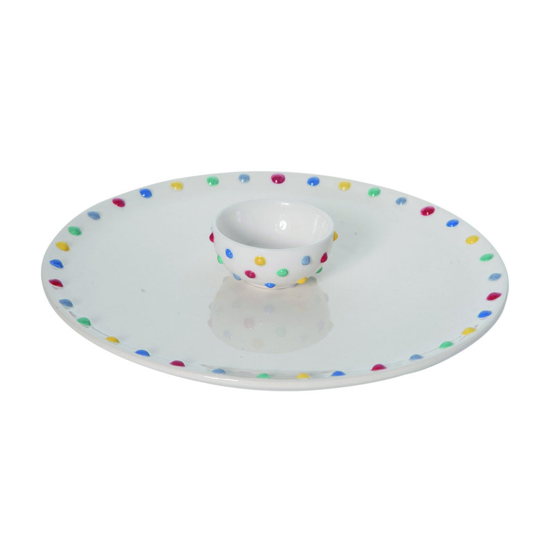 Ensemble de 2 copeaux de trempette surdimensionnés blanc éclatant 13 po Wrought Studio Dolomite
