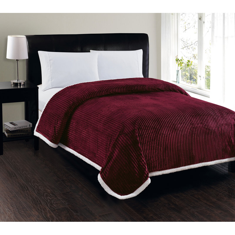Luxe Sherpa Micro Ultra Plus couverture, Bourgogne, Reine