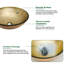 Lavabo vasque circulaire en verre 16,5 "avec bonde escamotable et robinet-119283393