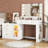 LED Makeup Dressing Table - with 3 Drawers + Dimmable Mirror, Modern Bedroom Vanity Desk-106498527