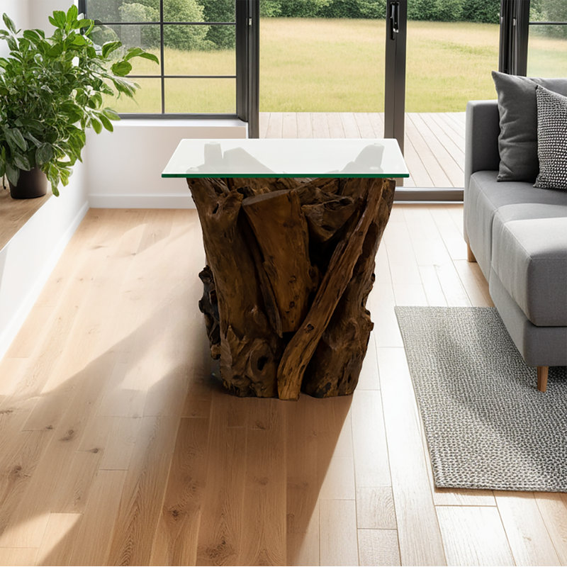 Aggelos Glass Top End Table