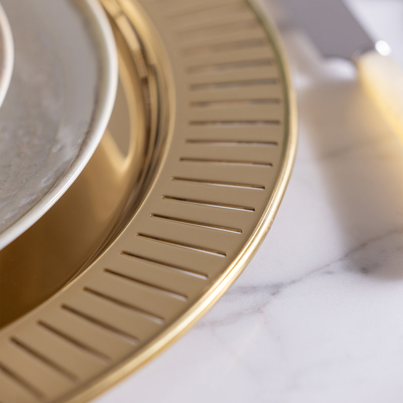 Striations Tray, Gold