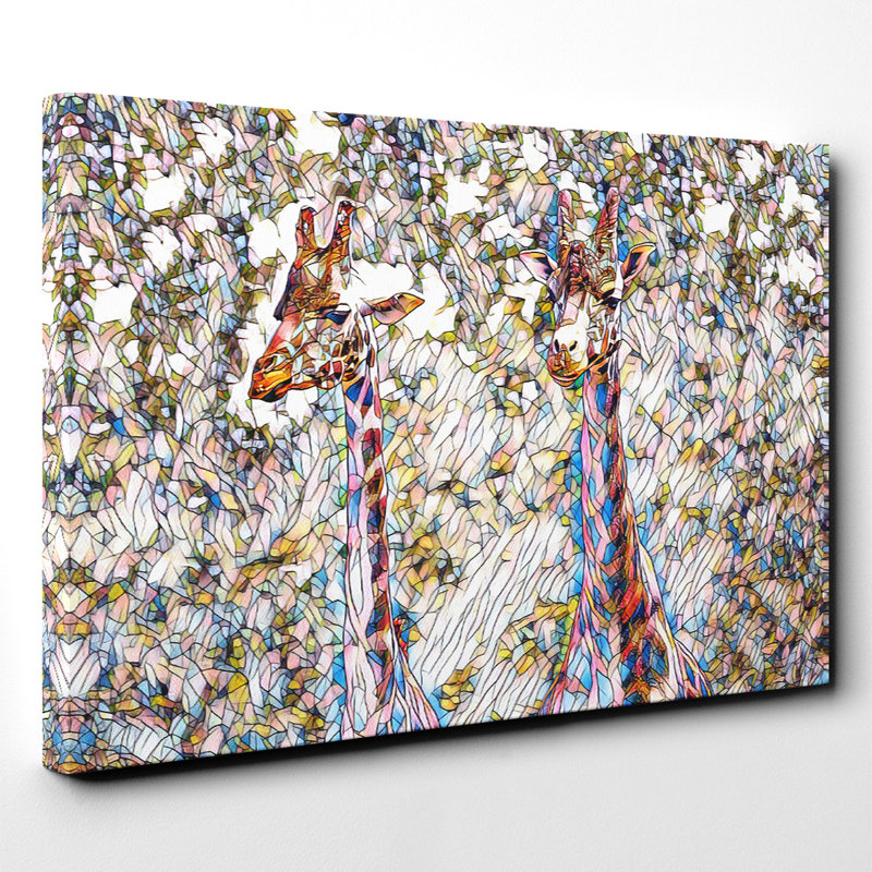 Two Giraffes - Wrapped Canvas, 50cm H x 76cm W
