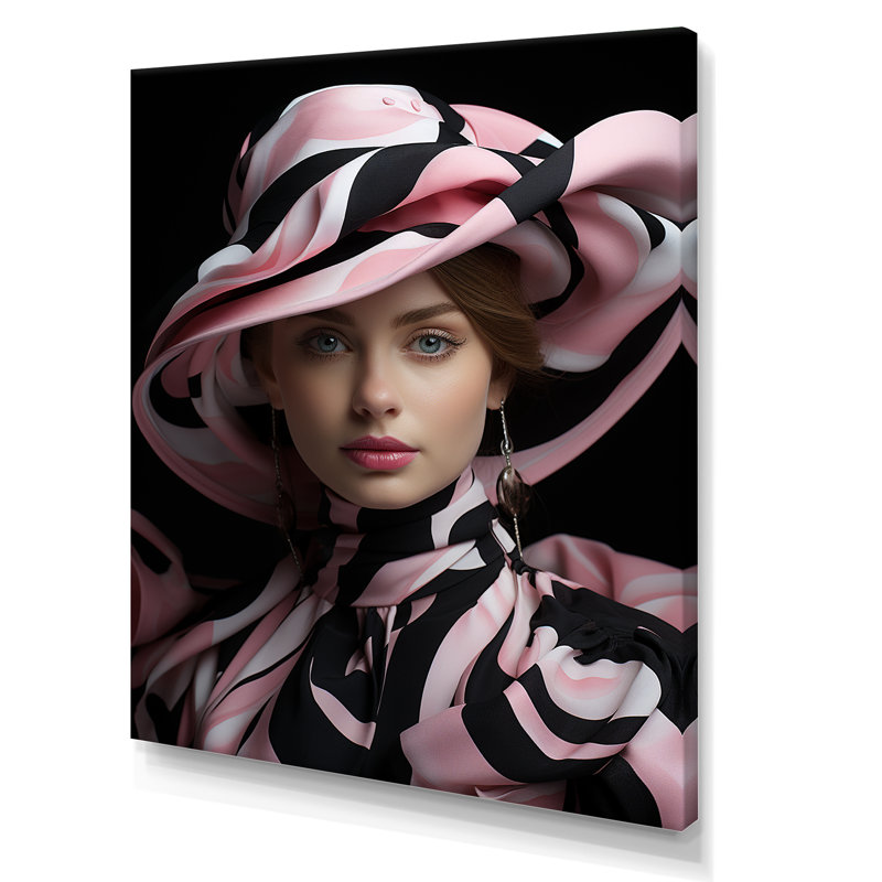 «Chic Woman with Hat I», reproduction d'art sur toile, Toile tendue, H 32 po x l 16 po x P 1 po