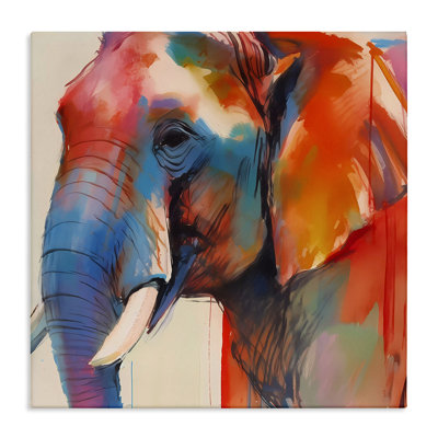 «Elephant with Modern Hues», art mural sur toile par Walker Noble