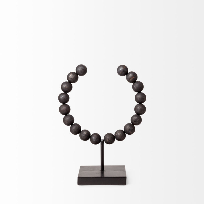 Sculpture Shira, H 11,6 po x l 9,4 po x P 4,5 po, Noir, noir, noir, noir