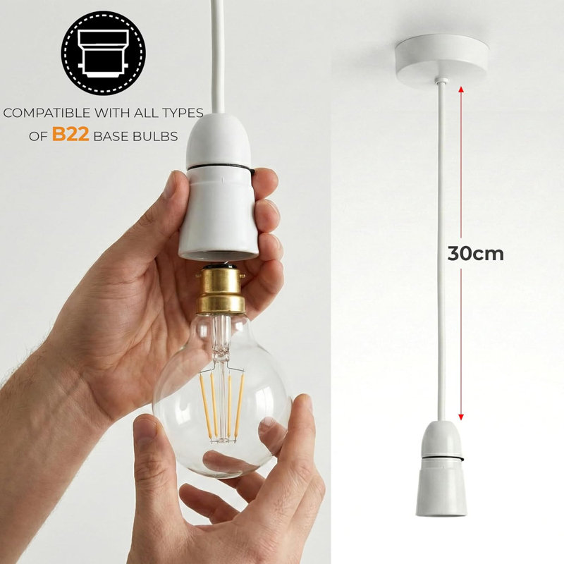 1 - Light White Bulb Pendant