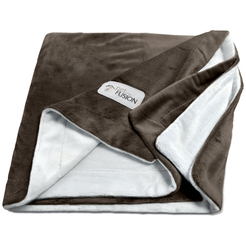 Couverture pour animal de compagnie en peluche réversible Premium, Très grand (L 60 po x L 48 po), Brun