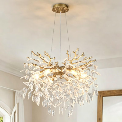 31in Chandelier Luxury Nature-Inspired Crystal