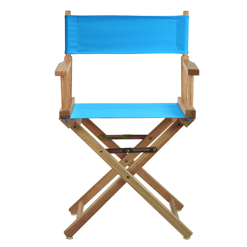 Chaise de réalisateur pliante 18 po, Naturel, Turquoise