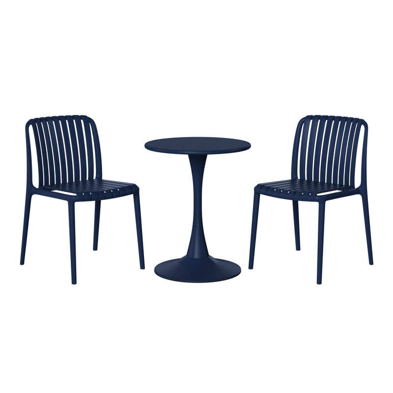 Ensemble repas extérieur 2 personnes, Navy, H 28,5 po x l 23,5 po x P 23,5 po, 2