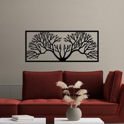 Stylish Black Decorative Metal Wall Accessory, 15.0 x 35.4 inches | 100% Metal Construction, Thickness: 0.06 inches | Lightweight at 1.4 lbs, Perfect for Home Decor & Modern Interiors, Easy Wall Mounting
