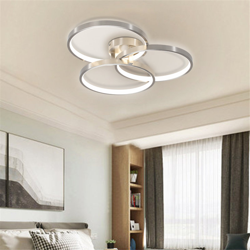 Plafonnier contemporain contemporain avec éclairage intérieur en anneau avec design industriel