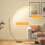 Lampe sur pied arquée DEL avec télécommande, lampe sur pied à intensité variable et 3 températures de couleur, lampe haute pour salon, chambre, bureau (doré)-591064917