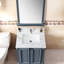 Dessus de meuble-lavabo 31 po x 22 po - Blanc pierre frittée avec lavabo rectangulaire en céramique