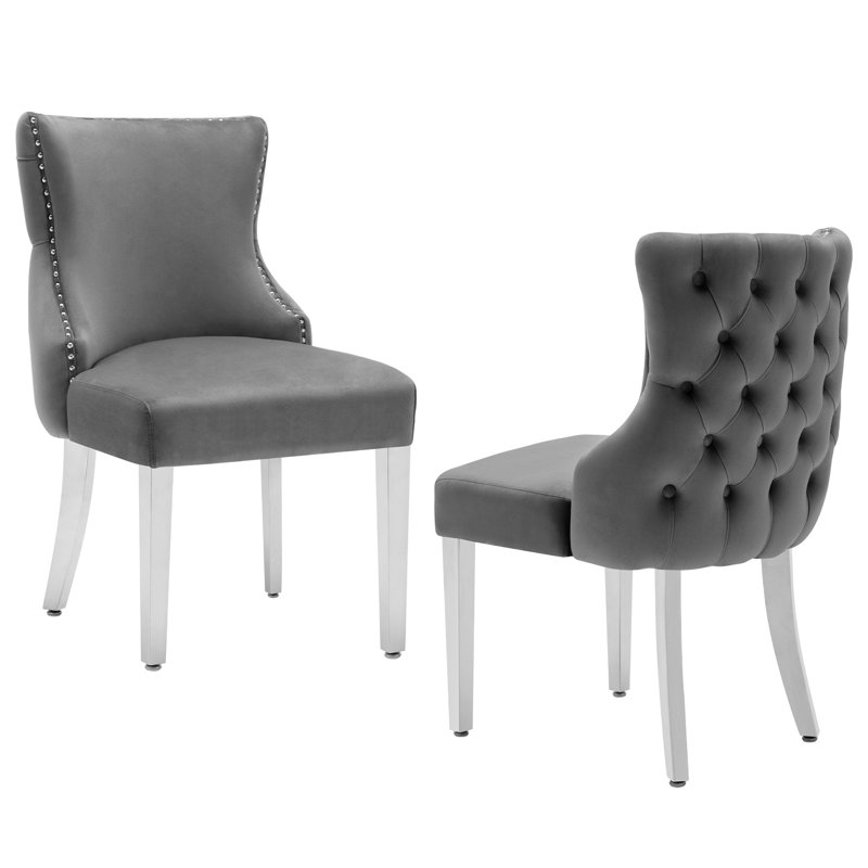 Chaise de salle à manger Fujiye, Gris foncé