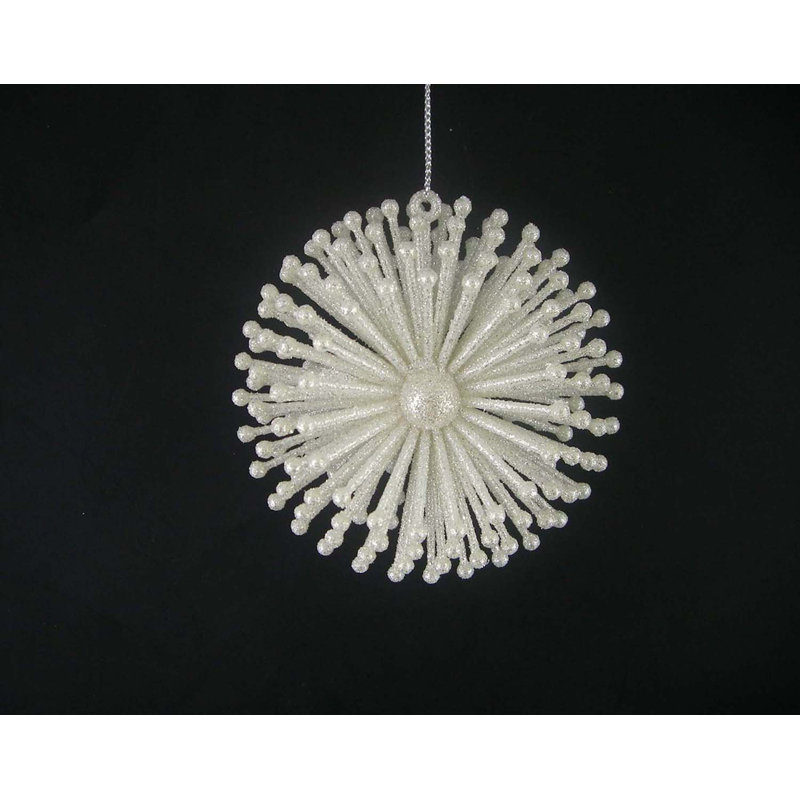 Ornement en forme de fêtes à paillettes pique-neige, Platine