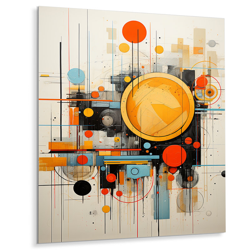 Jaune et noir, géométrie rayonnante Collage III - abstrait, collage, art mural en métal, H 20 po x l 12 po x P 1 po