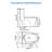 One-Piece Toilet Ceramic Dual Flush 1.24/1.6 GPF Elongated Toilet with Soft Close Seat-125361113