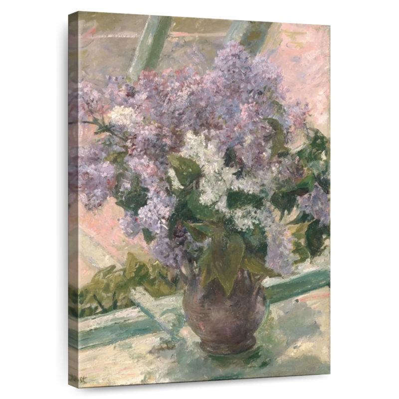 Harnek lilas dans une fenêtre, H 12 po x l 8 po