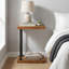 Table de chevet étroite en bois massif, table de chevet en C avec tablette pour chambre à coucher-2091441192