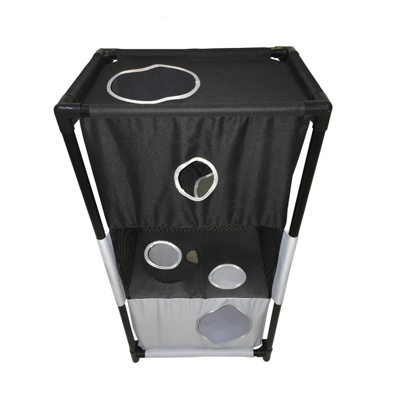 Meuble pour chat Pet Life Kitty-Square Obstacle, Noir / blanc