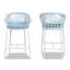 Ensemble de 2 tabourets de comptoir de patio 27 ", oléfine bleu ciel Bleechington-1883576920