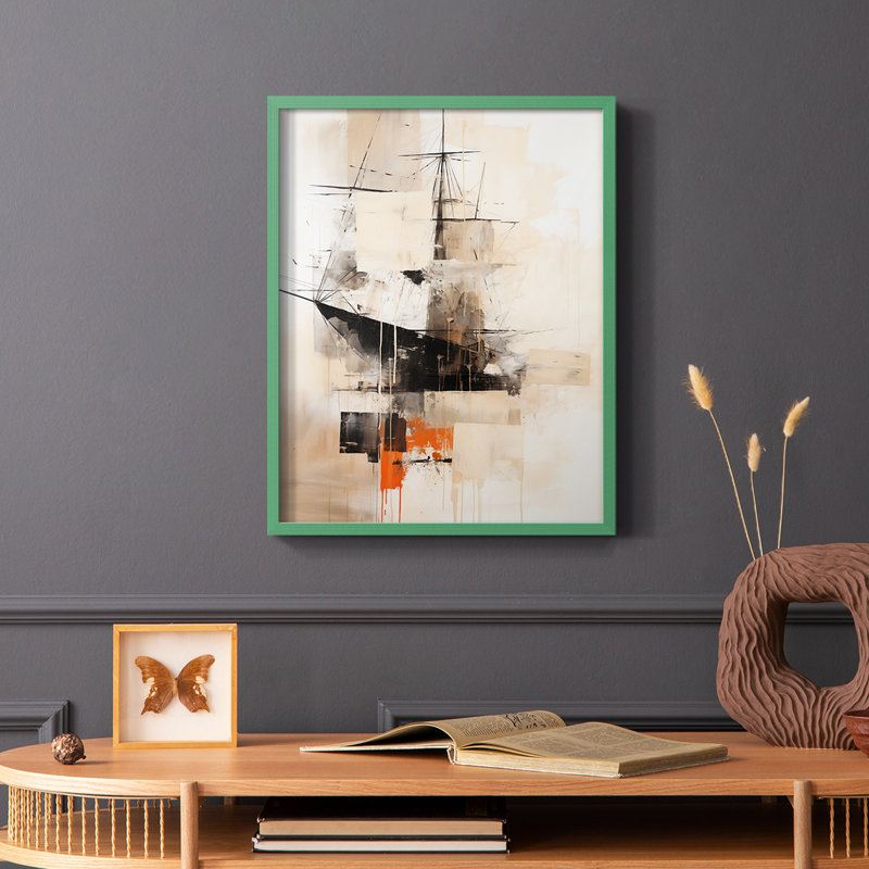 NAUTICAL Series CECXCV III - Impression encadrée de qualité supérieure - Prêt à être accroché - Aucun clou requis, Vert