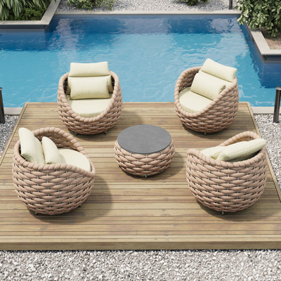 Ensemble de chaises de patio pour 4 personnes avec table basse