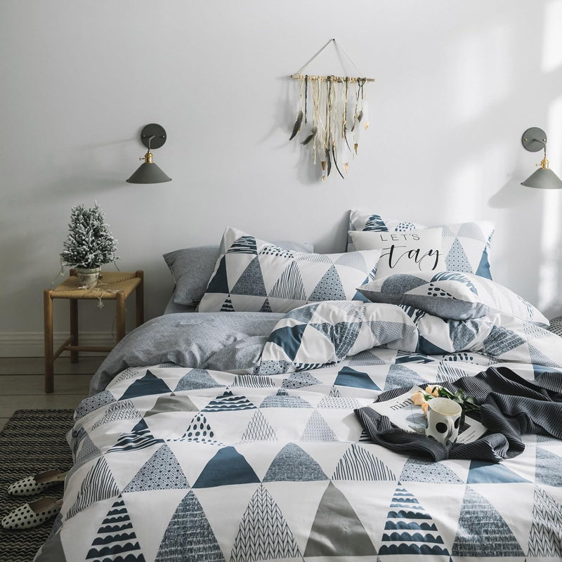 Microfiber Modern Style Comforter Set, Full Duvet Cover + 2 Full Pillowcases