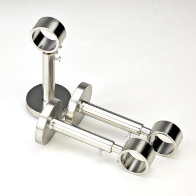 Paquet de 3 supports de tringle à rideaux simple, support en métal robuste pour tringle de 1 pouce, doré, argenté, ton de bois
