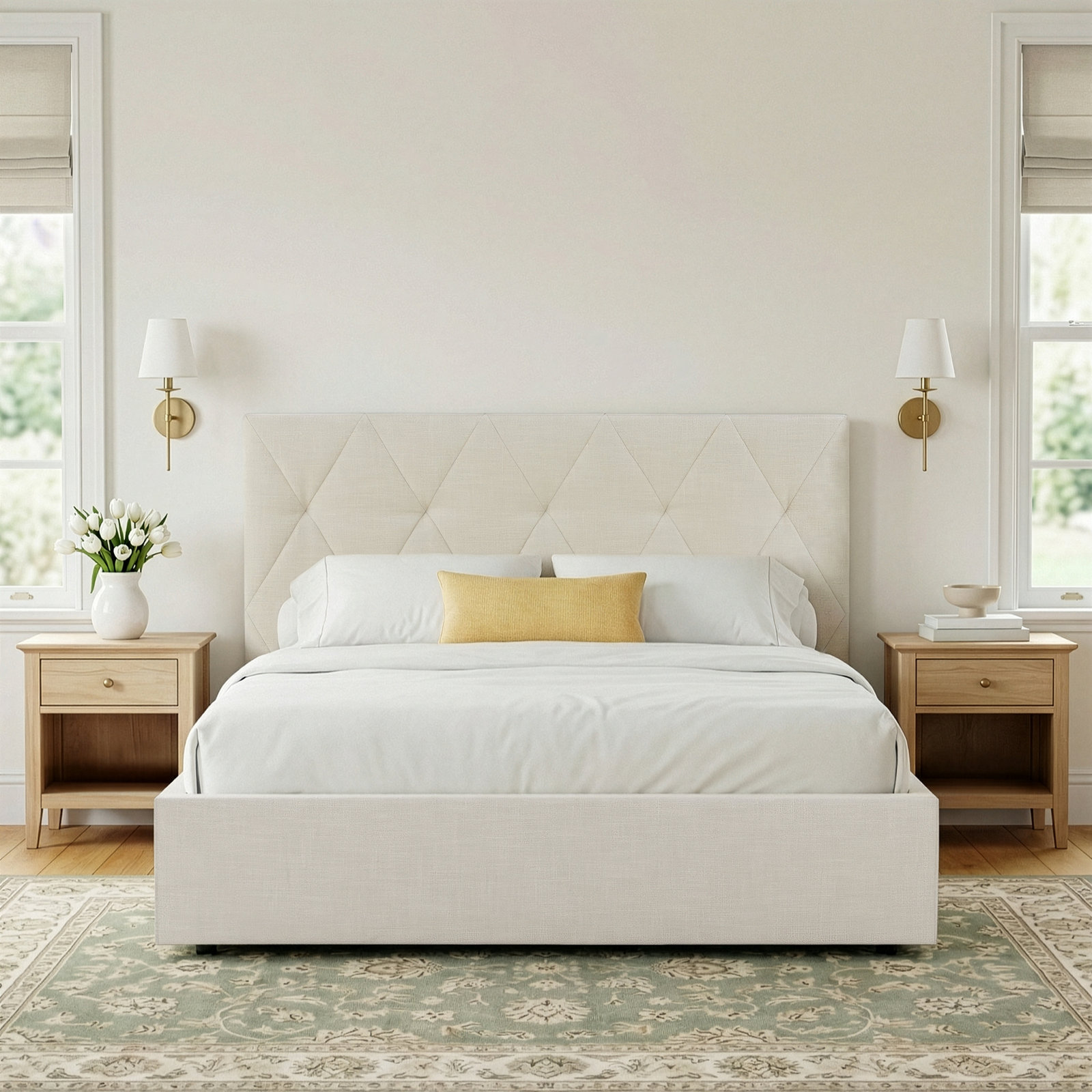 Jayla Linen Upholstered Bed, Queen