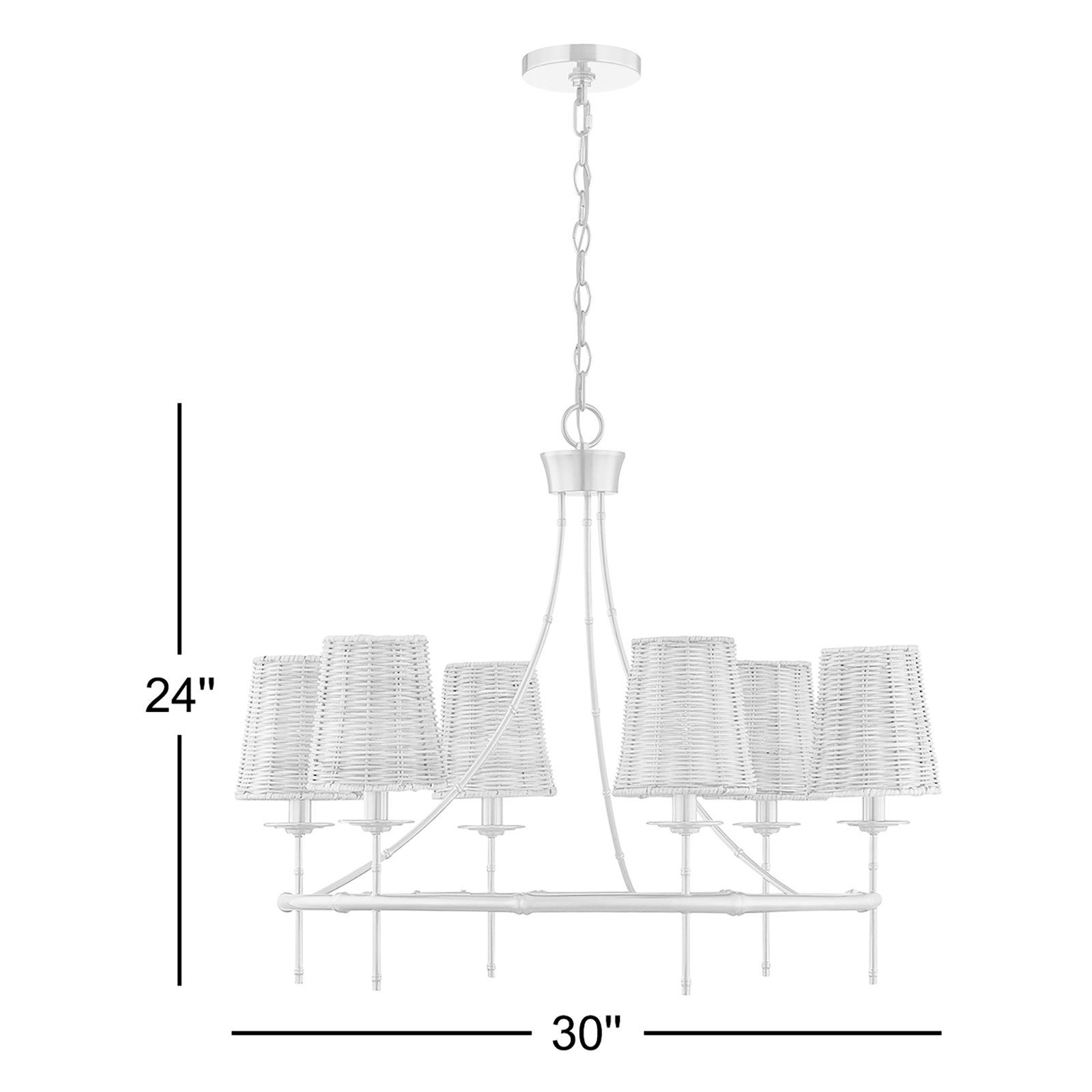 Ashbury 6-Light Chandelier in Warm Brass