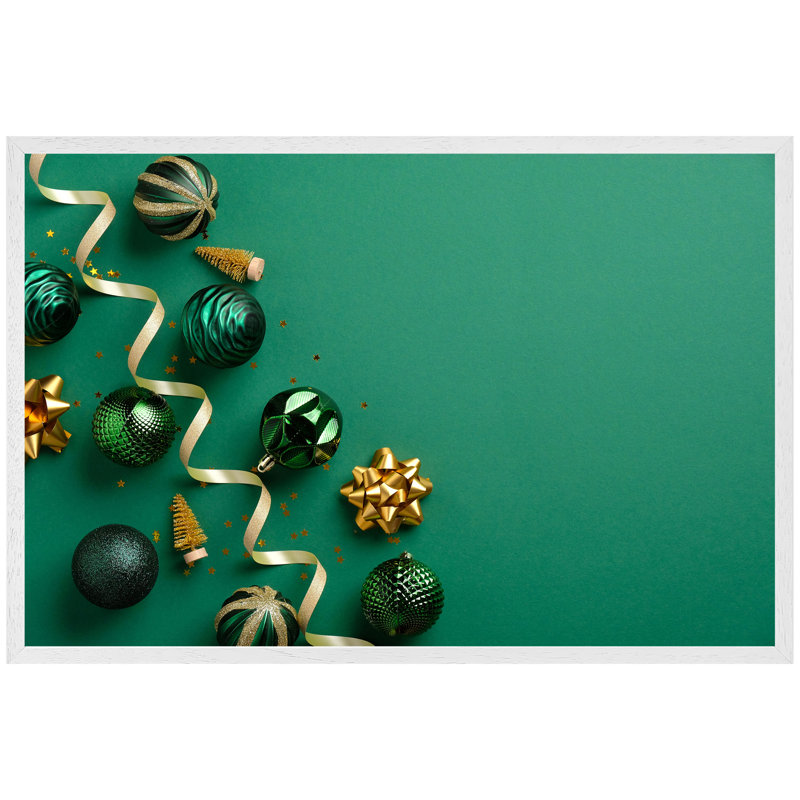 Toppino Christmas Greeting - Single Picture Frame Print, White, 41cm H x 61cm W x 4cm D