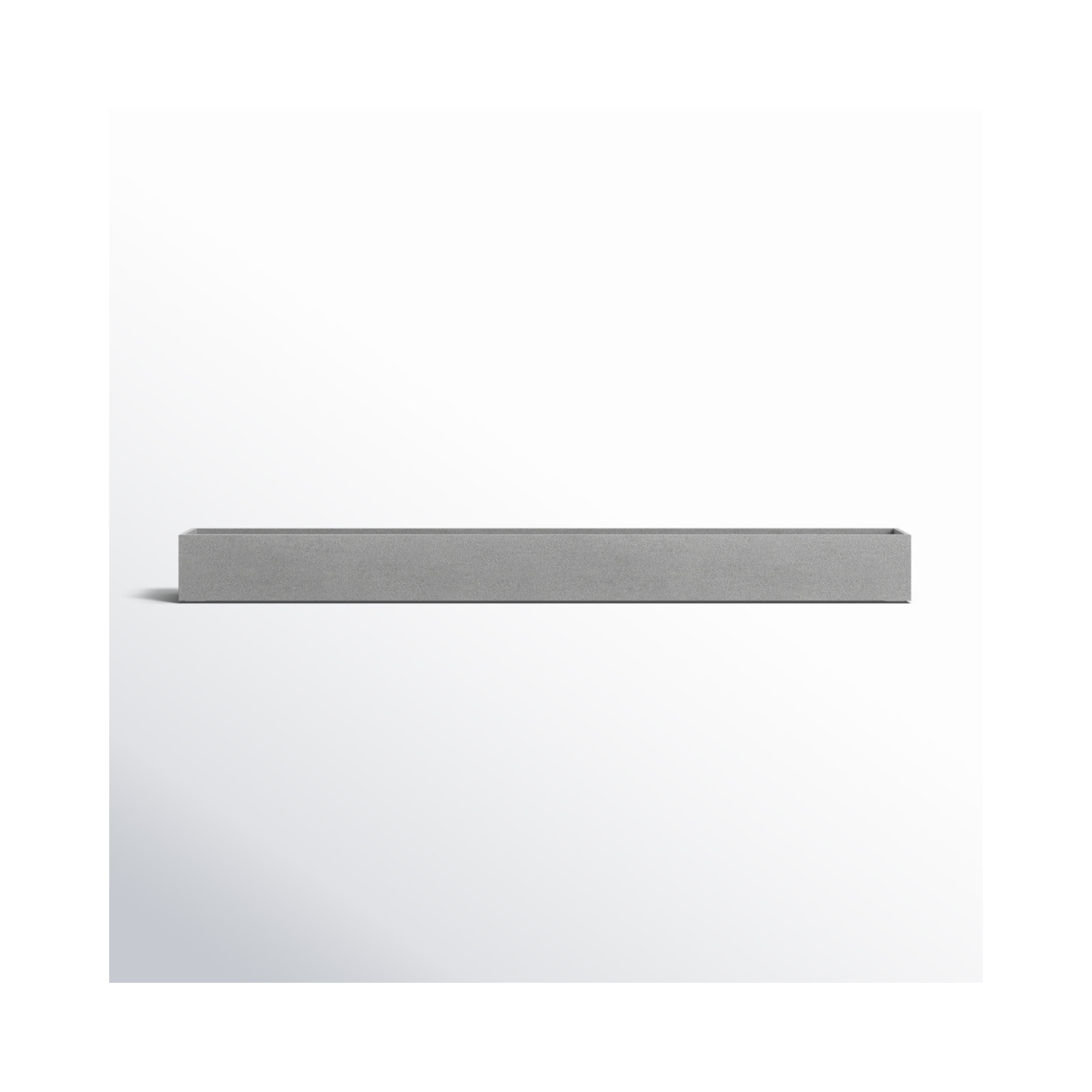Geo Series Plastic Planter Box, Set of 1, 3" H x 32" W x 3.5" D, Gray