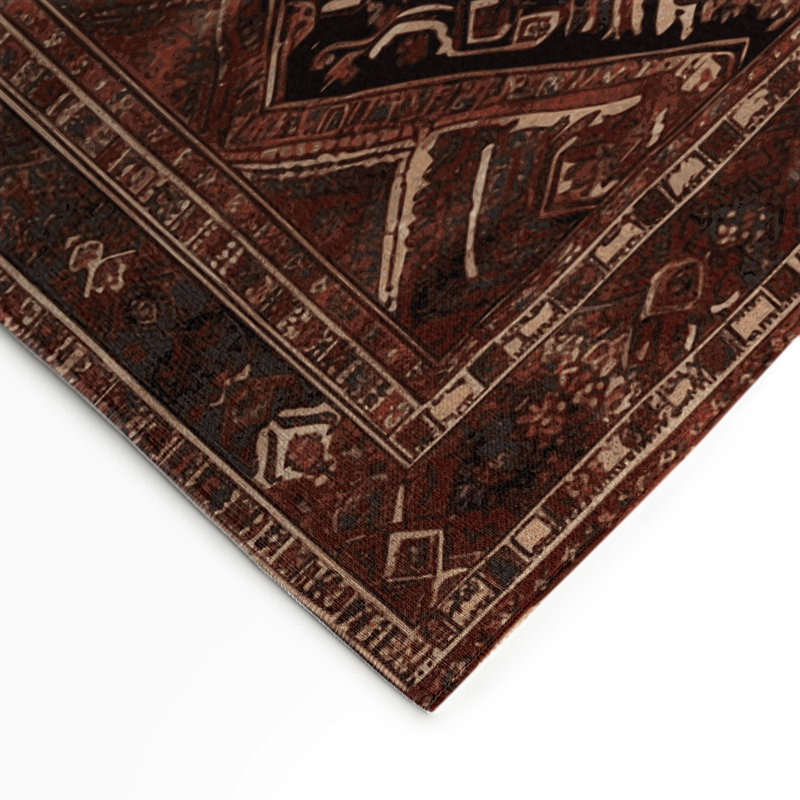 Tapis d'intérieur et d'extérieur brun Persian, Rectangle 9 pi x 12 pi