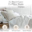 Literie réversible Southshore Fine Linens à motif géométrique taupe, en microfibre doublement brossée 100 g/m², fermeture éclair et attaches aux coins, 1 housse de couette et 2 taies d'oreiller, taille grand/grande-130506652-130506655