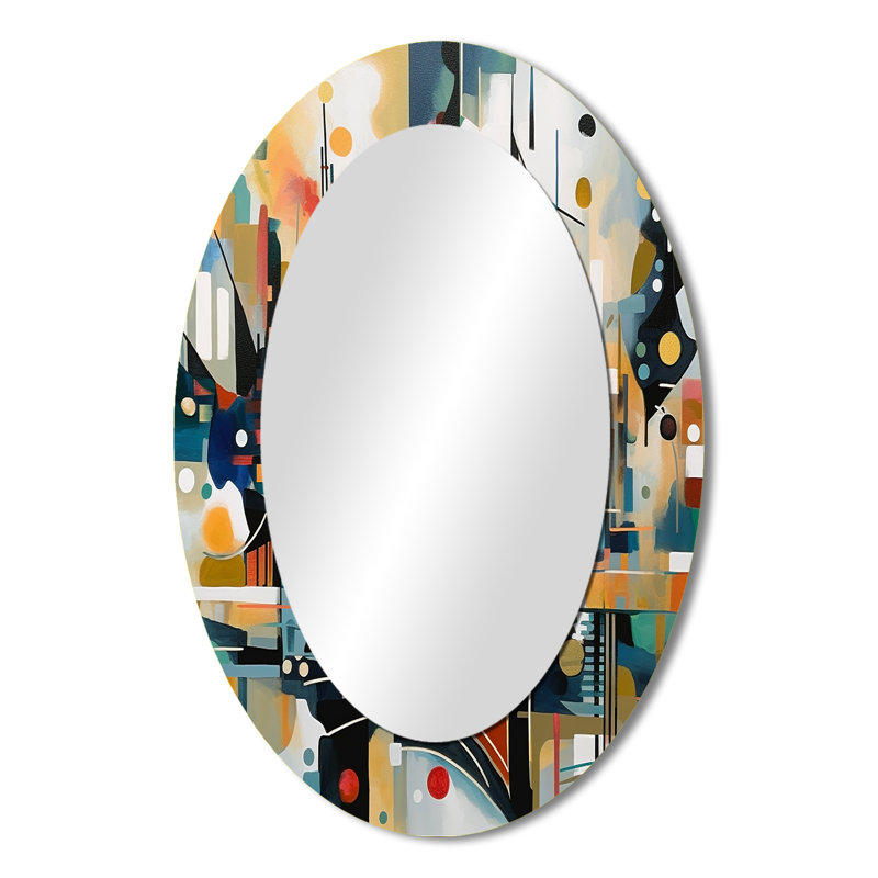 Transcending Reality II - Green Oval Wall Mirror Decor, 36" x 24"
