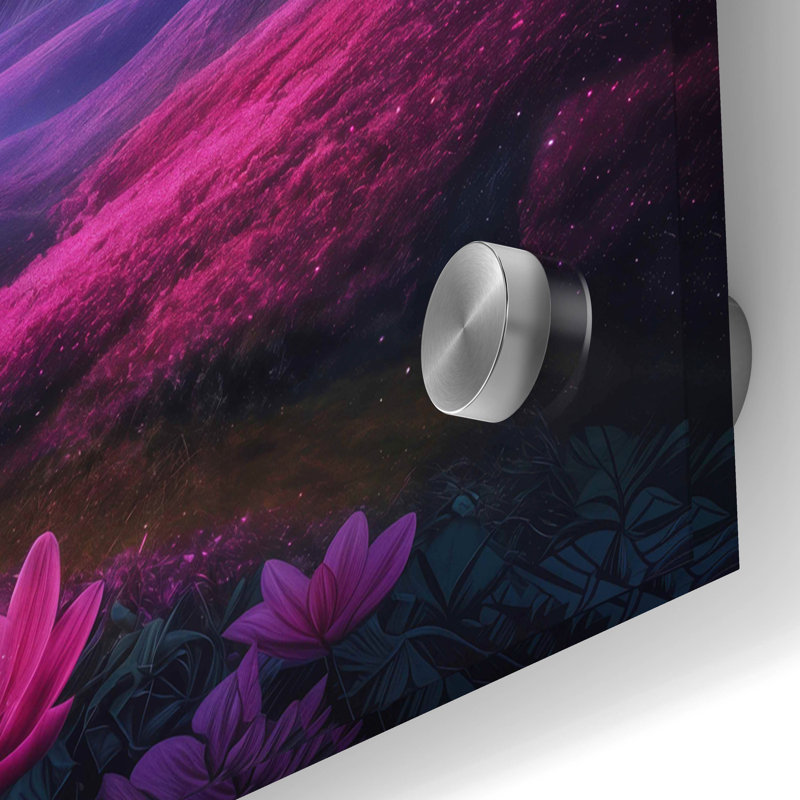  «Purple Dreamscape» par Rey Klimt, art mural en verre acrylique, 36 po x 36 po, H 36 po x l 36 po