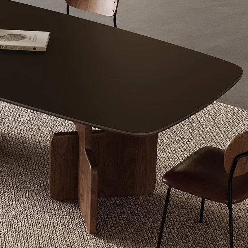 French minimalist dining table, 29.53"H x 70.87"L x 35.43"W