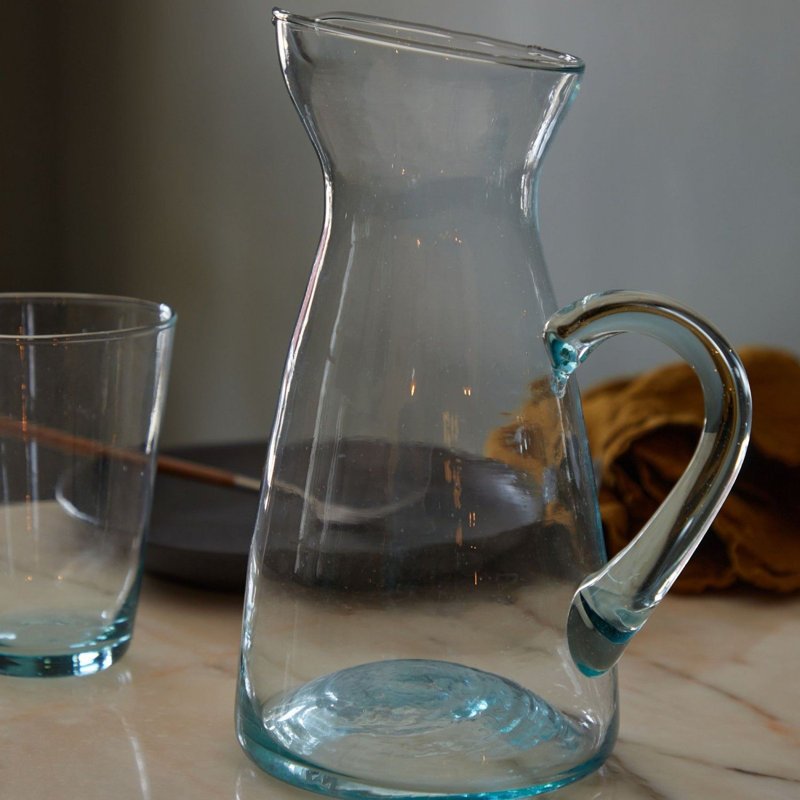 Pichet en verre recyclé transparent Tosca