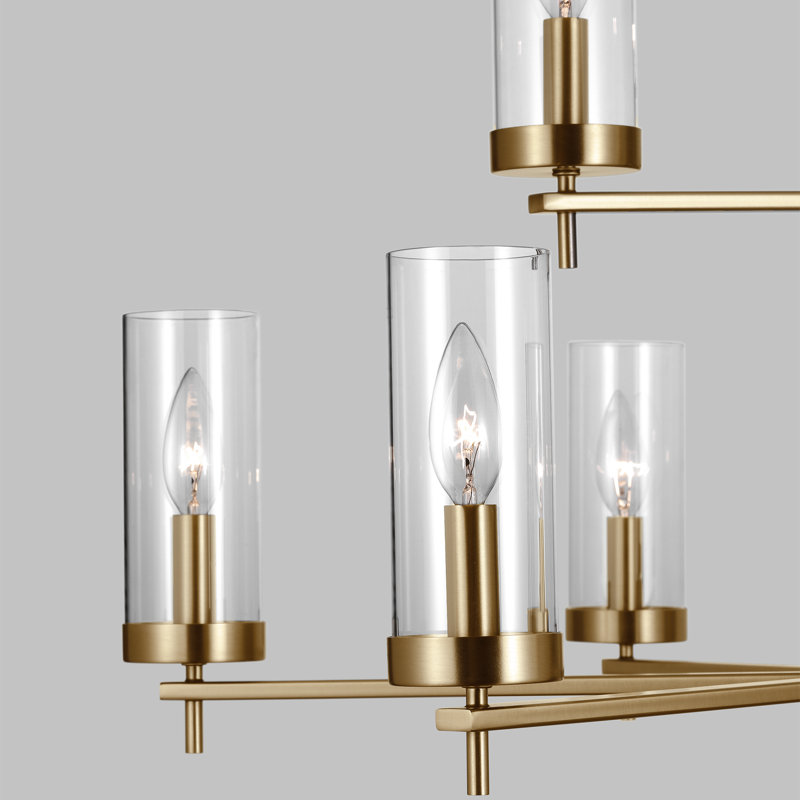 Zire 9 - Light Chandelier, No, Satin Brass
