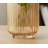 Champagne-Colored Ribbed Glass Vase: A Great Decorative Item For Your Home, Adding A Touch Of Ambiance To Your Desktop.